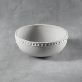 Ceramic Bisque Beaded Rim Bowl Ceramic Bisque Beaded Rim Bowl